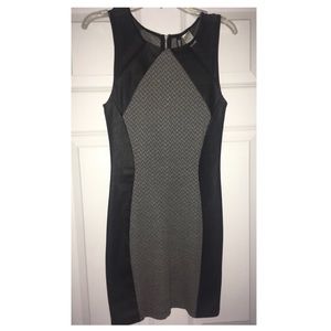 Black and grey bodycon dress